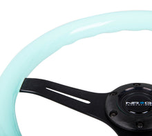 Load image into Gallery viewer, NRG Classic Wood Grain Steering Wheel (350mm) Minty Fresh Color Grip w/Black 3-Spoke Center Steering Wheels NRG
