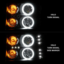 Load image into Gallery viewer, ANZO 2007-2013 Gmc Sierra 1500 Projector Headlights w/ Halo Black Headlights ANZO
