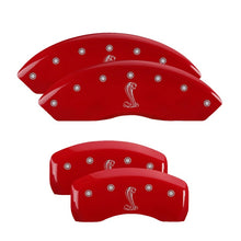Load image into Gallery viewer, MGP 4 Caliper Covers Engraved Front &amp; Rear Tiffany Snake Red finish silver ch Caliper Covers MGP
