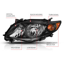 Load image into Gallery viewer, ANZO 2009-2010 Toyota Corolla Crystal Headlight Black Amber Headlights ANZO
