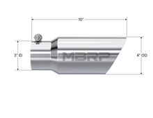 Load image into Gallery viewer, MBRP Universal Tip 4in OD 3in Inlet 10in Length Dual Wall Angled End T304 Steel Tubing MBRP   
