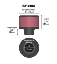 Load image into Gallery viewer, K&amp;N .5in Flange ID x 3in OD x 3.25in H Rubber Base Crankcase Vent Filter Air Filters - Universal Fit K&amp;N Engineering   
