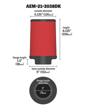 Load image into Gallery viewer, AEM 3 in Short Neck 8 in Element Filter Air Filters - Universal Fit AEM Induction
