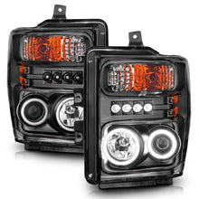 Load image into Gallery viewer, ANZO 2008-2010 Ford F-250 Projector Headlights w/ Halo Black (CCFL) Headlights ANZO
