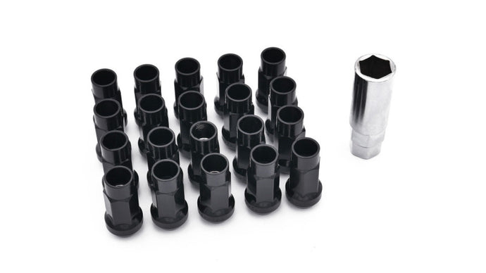 ISR Performance Steel 50mm Open Ended Lug Nuts M12x1.25 - Black Lug Nuts ISR Performance