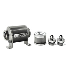 Load image into Gallery viewer, DeatschWerks Stainless Steel 6AN 10 Micron Universal Inline Fuel Filter Housing Kit (70mm) Fuel Filters DeatschWerks
