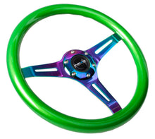 Load image into Gallery viewer, NRG Classic Wood Grain Steering Wheel (350mm) Green Pearl/Flake Paint w/Neochrome 3-Spoke Center Steering Wheels NRG
