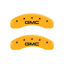 Load image into Gallery viewer, MGP 4 Caliper Covers Engraved Front &amp; Rear GM Style/Hybrid Black finish silver ch Caliper Covers MGP
