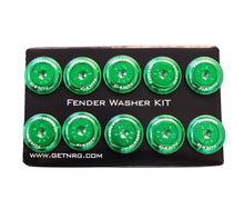 Load image into Gallery viewer, NRG Fender Washer Kit w/Color Matched M6 Bolt Rivets For Plastic (Green) - Set of 10 Hardware Kits - Other NRG
