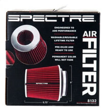 Load image into Gallery viewer, Spectre Adjustable Conical Air Filter 5-1/2in. Tall (Fits 3in. / 3-1/2in. / 4in. Tubes) - Red Air Filters - Universal Fit Spectre
