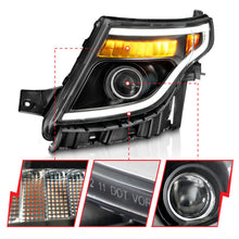 Load image into Gallery viewer, ANZO 11-15 Ford Explorer (w/Factory Halogen HL Only) Projector Headlights w/Light Bar Black Housing Headlights ANZO
