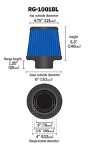 Load image into Gallery viewer, K&amp;N Universal Air Filter Chrome Round Tapered Blue - 4in Flange ID x 1.125in Flange Length x 5.5in H Air Filters - Universal Fit K&amp;N Engineering   

