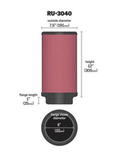 Load image into Gallery viewer, K&amp;N Universal Rubber Filter 6in ID 7.5in OD 12in H Air Filters - Universal Fit K&amp;N Engineering   
