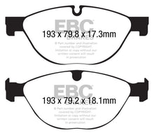 Load image into Gallery viewer, EBC 13+ Jaguar F-Type (Cast Iron Only) 3.0 Supercharged (380) Perf Pkg Yellowstuff Front Brake Pads Brake Pads - Performance EBC   
