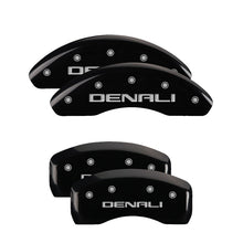 Load image into Gallery viewer, MGP 4 Caliper Covers Engraved Front &amp; Rear Denali Black finish silver ch Caliper Covers MGP
