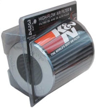 Load image into Gallery viewer, K&amp;N Universal Filter Chrome Round Tapered White - 4in Flange ID x 1.125in Flange Length x 5.5in H Air Filters - Universal Fit K&amp;N Engineering   
