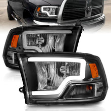 Load image into Gallery viewer, ANZO 2009-2018 Dodge Ram 1500 Crystal Headlights w/ Light Bar Black Housing Headlights ANZO
