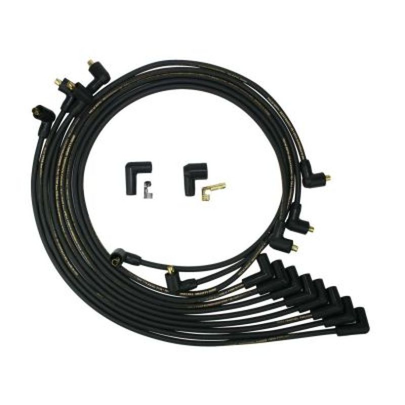 Moroso Chevrolet Small Block Non-HEI Under Header Unsleeved 90 Deg Mag Tune Ignition Wire Set - Blk Spark Plug Wire Sets Moroso