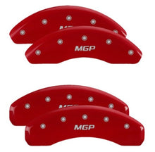 Load image into Gallery viewer, MGP 4 Caliper Covers Engraved Front &amp; Rear MGP Red Finish Silver Characters 2019 Toyota CH-R Caliper Covers MGP
