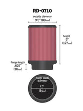 Load image into Gallery viewer, K&amp;N Universal Rubber Filter 2.5in Flange ID x 3.5in OD x 5in Height Air Filters - Universal Fit K&amp;N Engineering   
