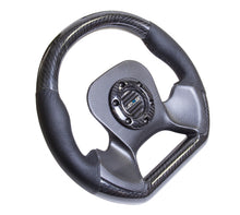 Load image into Gallery viewer, NRG Carbon Fiber Steering Wheel (320mm) CF Center Plate &amp; Two-Tone Carbon w/Leather Trim Handles Steering Wheels NRG
