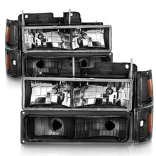 Load image into Gallery viewer, ANZO 88-98 Chevrolet C1500 Crystal Headlights Black Headlights ANZO
