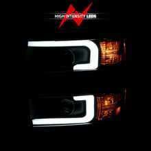Load image into Gallery viewer, ANZO 2015-2016 Chevrolet Silverado Projector Headlights w/ Plank Style Design Black w/ Amber Headlights ANZO
