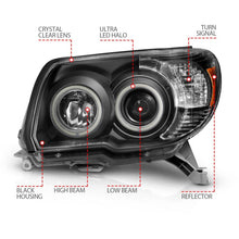 Load image into Gallery viewer, ANZO 2006-2009 Toyota 4Runner Projector Headlights w/ Halo Black Headlights ANZO
