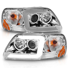 Load image into Gallery viewer, ANZO 1997-2003 Ford F-150 Projector Headlights w/ Light Bar Chrome Housing Headlights ANZO
