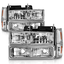 Load image into Gallery viewer, ANZO 88-98 Chevrolet C1500 Crystal Headlights Chrome w/ Signal and Side Marker Lights Headlights ANZO
