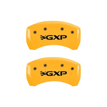 Load image into Gallery viewer, MGP 4 Caliper Covers Engraved Front Pontiac Rear Gxp Yellow Finish Black Char 2008 Pontiac G8 Caliper Covers MGP
