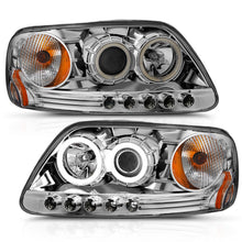 Load image into Gallery viewer, ANZO 1997.5-2003 Ford F-150 Projector Headlights w/ Halo Chrome 1pc Headlights ANZO
