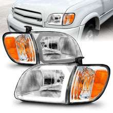 Load image into Gallery viewer, ANZO 00-04 Toyota Tundra (Reg/Acc Cab Only) Crystal Headlights w/Lgt Bar Chrome w/Corner Lights 2pc Headlights ANZO
