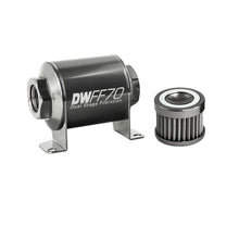 Load image into Gallery viewer, DeatschWerks Stainless Steel 8AN 40 Micron Universal Inline Fuel Filter Housing Kit (70mm) Fuel Filters DeatschWerks
