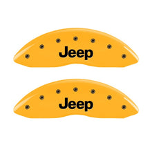 Load image into Gallery viewer, MGP Front set 2 Caliper Covers Engraved Front JEEP Yellow finish black ch Caliper Covers MGP

