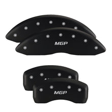 Load image into Gallery viewer, MGP 4 Caliper Covers Engraved Front Mustang Engraved Rear 37 Black finish silver ch Caliper Covers MGP
