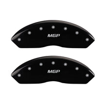Load image into Gallery viewer, MGP 4 Caliper Covers Engraved Front &amp; Rear MGP Black Finish Silver Char 2009 Toyota Fj Cruiser Caliper Covers MGP
