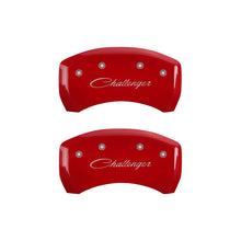 Load image into Gallery viewer, MGP 4 Caliper Covers Engraved Front &amp; Rear Cursive/Challenger Yellow finish black ch Caliper Covers MGP
