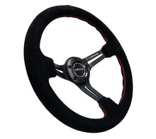 Load image into Gallery viewer, NRG Reinforced Steering Wheel (350mm / 3in. Deep) Blk Suede w/Red Stitching &amp; 5mm Spokes w/Slits Steering Wheels NRG
