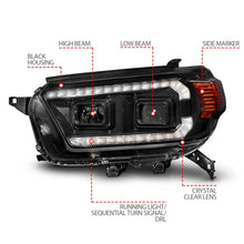 Load image into Gallery viewer, ANZO 10-13 Toyota 4Runner Projector Headlights - Black Headlights ANZO
