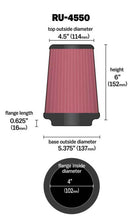 Load image into Gallery viewer, K&amp;N Universal Air Filter 4in Flange / 5-3/8in Base / 4-1/2in Top / 6in Height Air Filters - Universal Fit K&amp;N Engineering   
