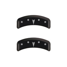 Load image into Gallery viewer, MGP 4 Caliper Covers Engraved Front Pontiac Engraved Rear Arrow Red finish silver ch Caliper Covers MGP
