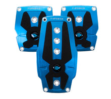 Load image into Gallery viewer, NRG Brushed Aluminum Sport Pedal M/T - Blue w/Black Rubber Inserts Pedal Covers NRG
