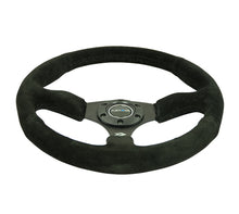 Load image into Gallery viewer, NRG Reinforced Steering Wheel (350mm / 2.5in. Deep) Blk Suede Comfort Grip w/5mm Matte Blk Spokes Steering Wheels NRG
