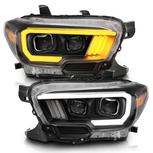 Load image into Gallery viewer, ANZO 2016-2017 Toyota Tacoma Projector Headlights w/ Plank Style Switchback Black w/ Amber Headlights ANZO
