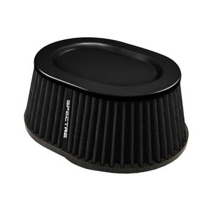 Spectre Conical Air Filter Oval 4in. - Black Air Filters - Universal Fit Spectre   