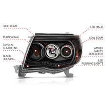 Load image into Gallery viewer, ANZO 2005-2011 Toyota Tacoma Projector Headlights w/ Halo Black Headlights ANZO
