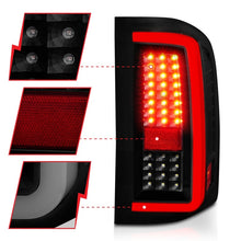 Load image into Gallery viewer, ANZO 2007-2013 Chevrolet Silverado1500/ 2500/ 3500 LED Tail Lights w/ Light Bar Black Housing Smoke Tail Lights ANZO
