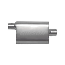 Load image into Gallery viewer, Gibson CFT Superflow Offset/Center Oval Muffler - 4x9x18in/2.5in Inlet/2.5in Outlet - Stainless Muffler Gibson

