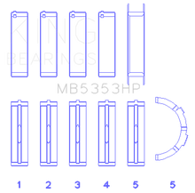 Load image into Gallery viewer, King Ford 281 4.6L SOHC 16V Performance Main Bearing Set - Size Standard X Bearings King Engine Bearings
